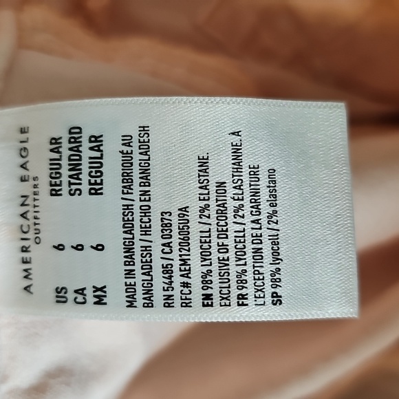 American Eagle Dreamy Drape Stretch Cargo Super High Waist Baggy Pants 6 Peach - Picture 10 of 10